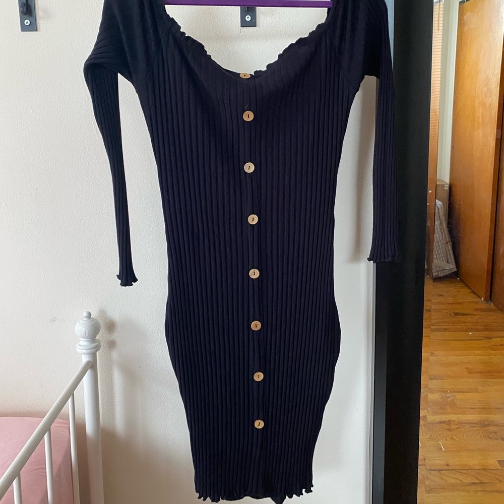 Off the Shoulder Sweater Dress